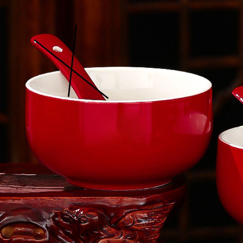 Red Wedding Tea Set: Bowls, Chopsticks & Toasting Cups - Happy Dowry Collection