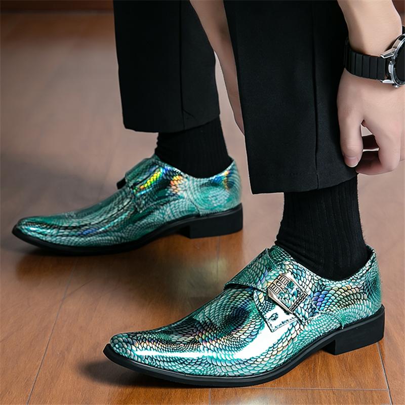New Fashion Brand Designer Men's Pointed Monk Strap Shoes Moccasins Wedding Prom Homecoming Party Footwear Zapatos Hombre