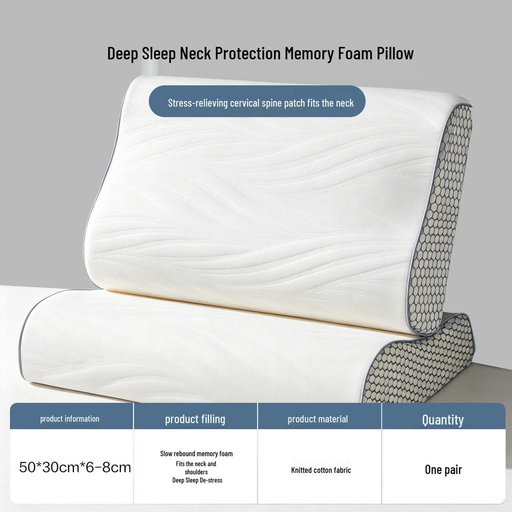 Memory Foam Neck Support Pillow for Better Sleep - Ideal for Adults, Students, and Hotels