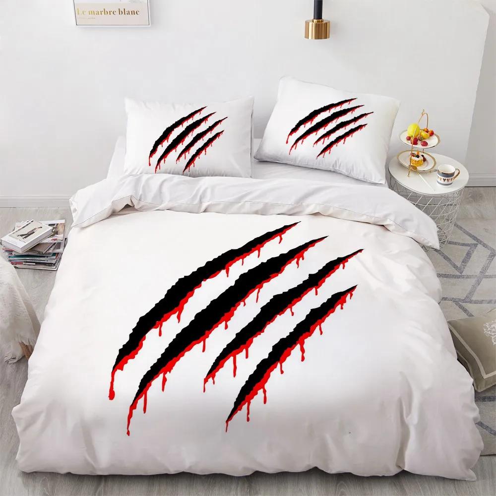 Halloween King Queen Duvet Cover Kawaii Black Cartoon Dryad Ghost Bedding Set For Kids Boys Pumpkin 2/3Pcs Polyester Quilt Cover