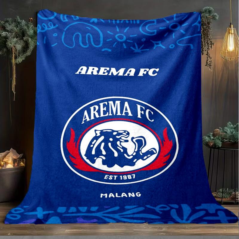 1PC Arema Football club Printed Soft Flannel Blanket Throw for Adult Bedroom Living Room Sofa Camping Travel Fan gifts Christmas Gifts