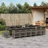 17-Cz. Garden Furniture Set With Cushions, Grey, PE Rattan