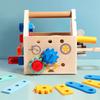 Children's Early Education Portable Tool House Screw Nut Tool Basket Wooden Puzzle Hands-on Lockbox Toys