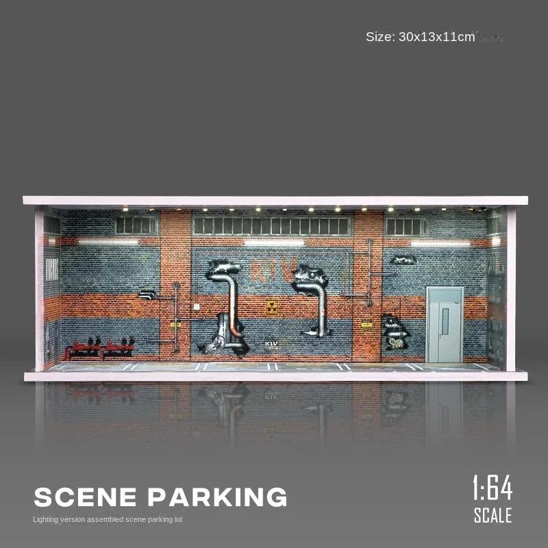 Collector 1/64 Garage Parking Lot Alloy Car Model Car Scene Storage Display Box Car Model Replica Collection Toys for Boys