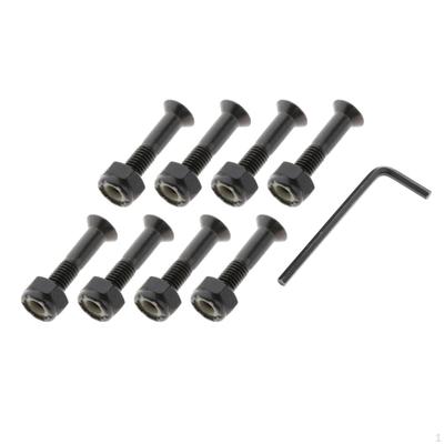 1 Set Longboard Skateboard Wheel Repair Hardware Screws with Key Wrench, 1''