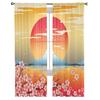 Japanese Style Sakura Sheer Voile Window Curtains Tulle Curtains Living Room Balcony Decoration Drapes