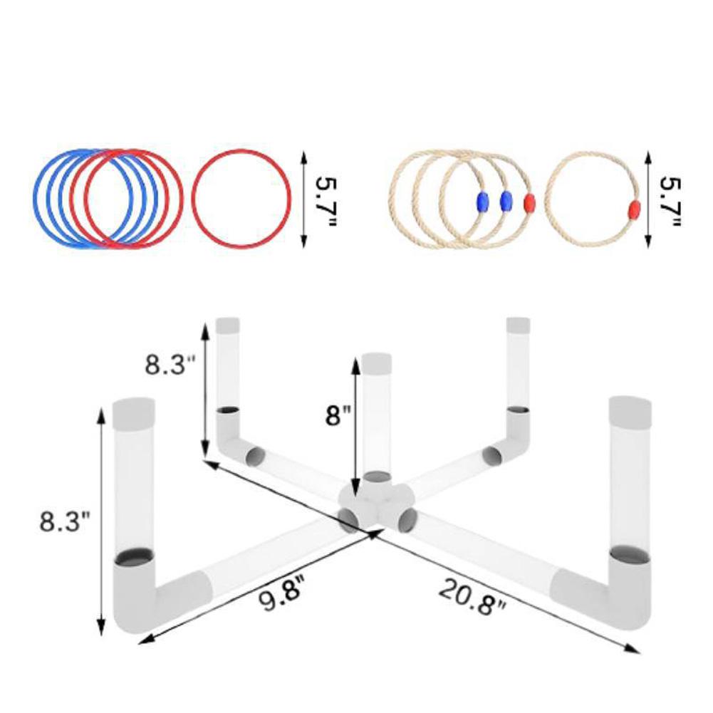 Ringwurfspiel für Kinder LED Ringwurfspiel Leuchtet im Dunkeln Outdoor Hofspiele mit Wurfringen & Tragetasche für Familienfeiern