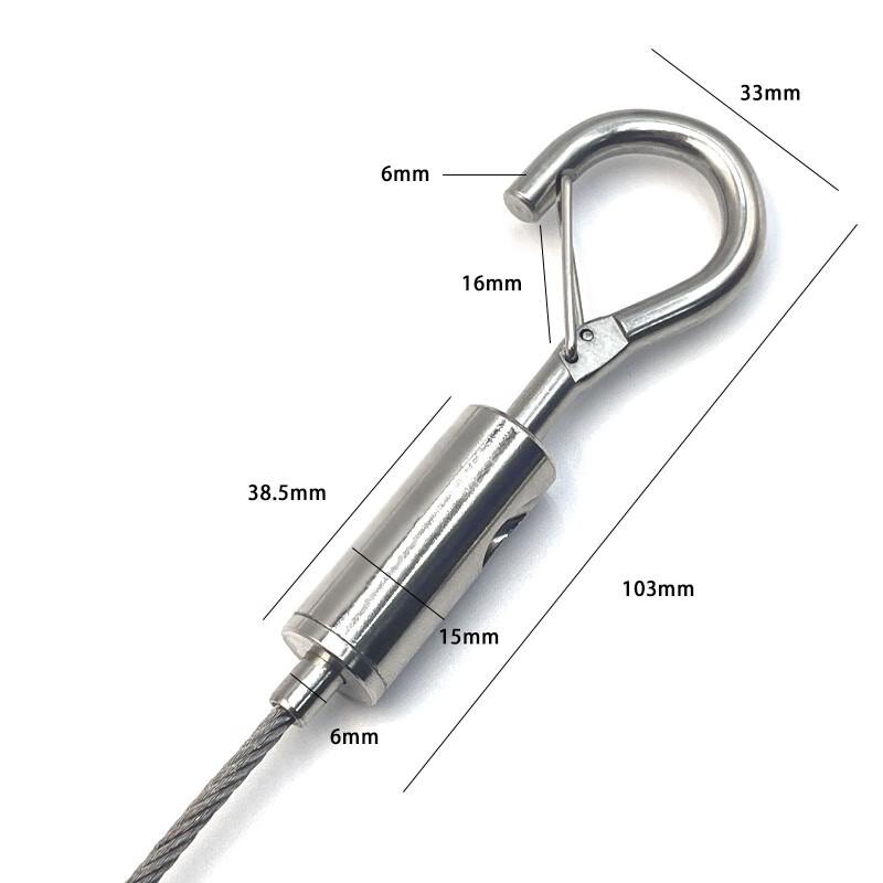 Outdoor Adjustable Steel Wire Hanging Rope with Safety Hooks