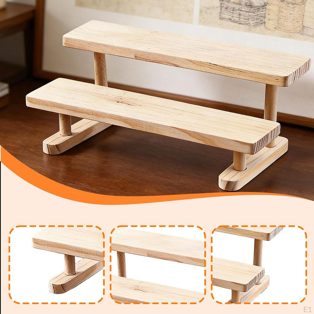 Figure Display Stand Storage Rack Multipurpose Cupcake Holder Wood Riser for Toys