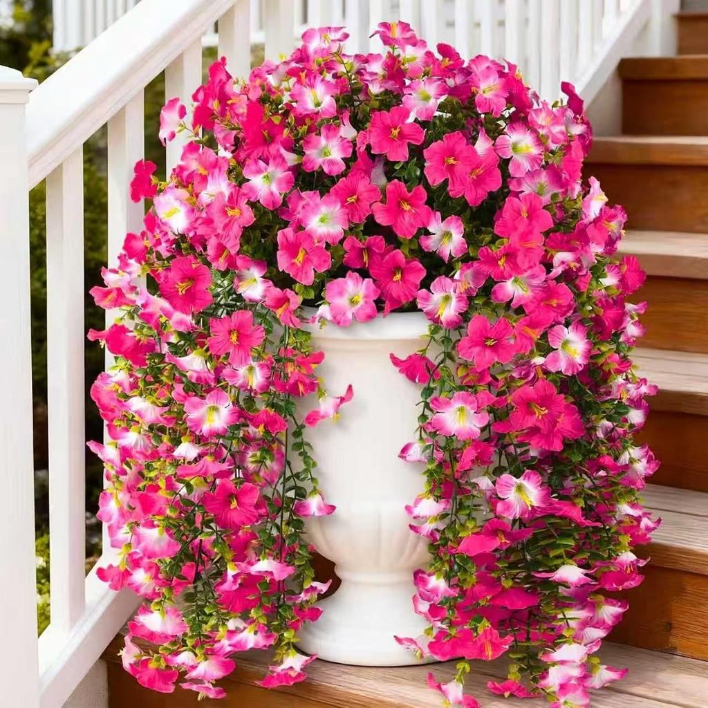 Artificial Morning Garland Double Flowers for Home Wall Decor