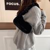 Plush Furry Shoulder Bag For Women With Zipper Closure And Mobile Pocket For Daily Use