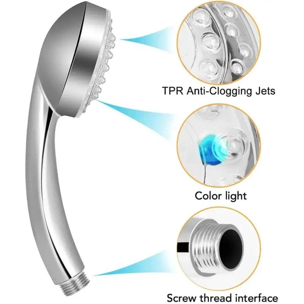 Round Head 7 Colors Led Shower Head Handheld LED Rainfall Shower Sprayer Household