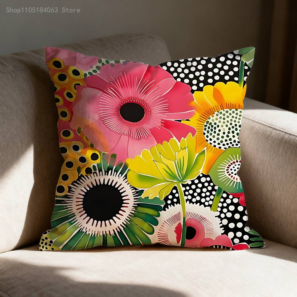 Art Y-Yayoi Pumpkin Polka Pillow Case For Sofa Decor Car Office Room Printing Cushion Cover Decorations and Protector