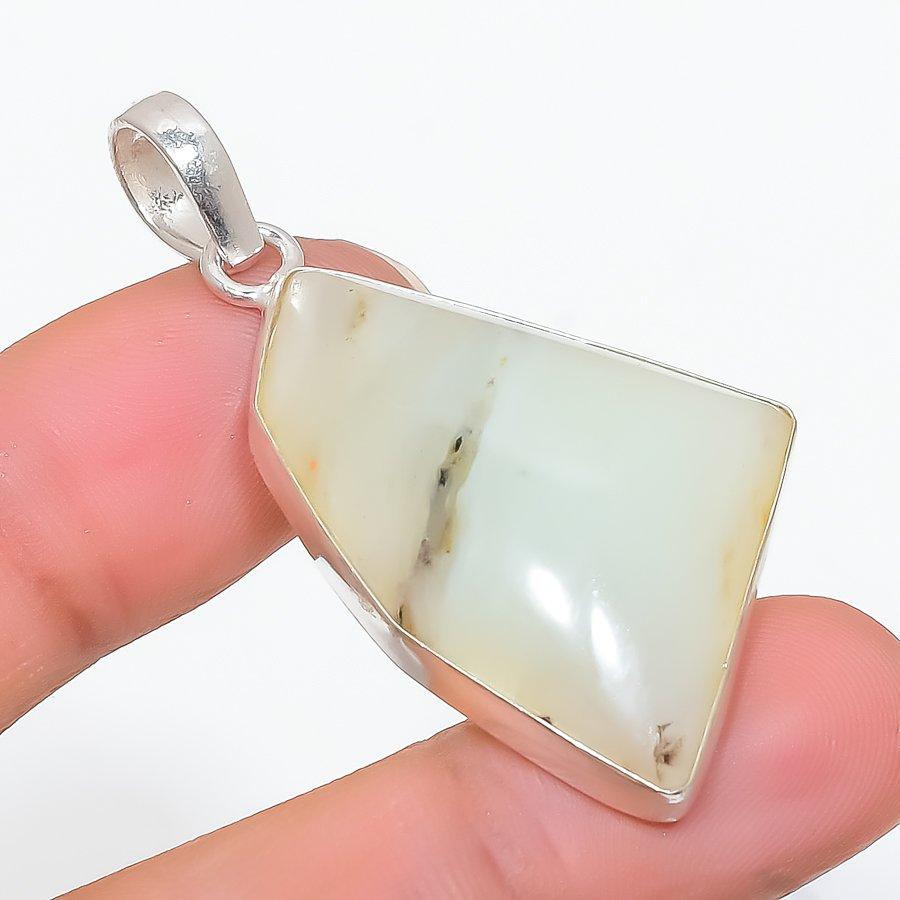 

Chrysoprase Gemstone Handmade 925 Steling Silver Jewelry Pendant 1.89 SU-9623