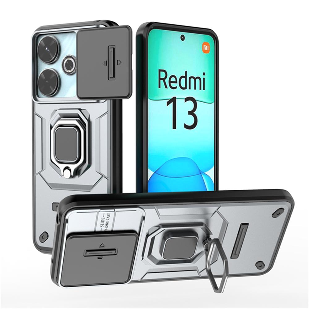 For Xiaomi Redmi 13 Case Luxury Ring + Movable Window Back Cover Armor Case For Xiaomi Redmi 13 Redmi13 Phone Case