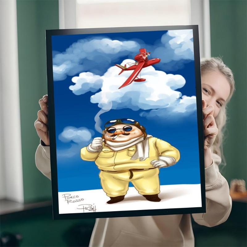 

Anime Porco Rosso Whitepaper Poster Fancy Wall Sticker for Living Room Bar Decoration Decor Art Wall Stickers 21cm×30cm NoFrame