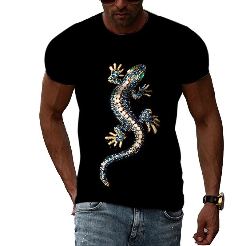 

Мужская футболка с рисунком саламандры, индивидуальный модный уличный топ в стиле хип-хоп с круглым вырезом, летние повседневные трендовые футболки с принтом 6XL