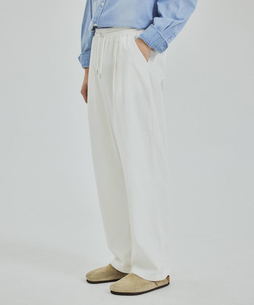 Wednesday Oasis Easy Linen Semi-Wide Elastic Waist Pants (7 Colors)