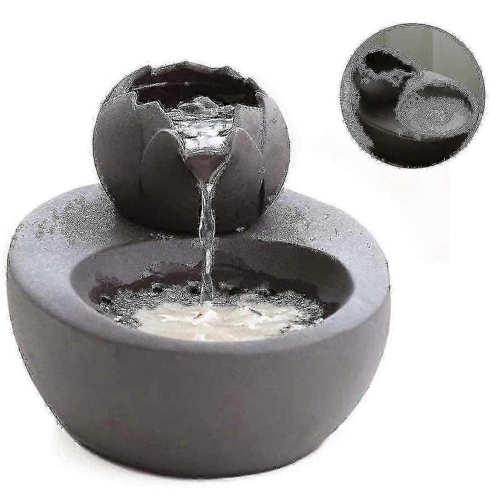 Cat Fountain Ceramic Pet Water Dispenser - Lotus Vertical Cat Drinking Fountain - Automatic Circulation Filter Water Health And Hygiene Bottom With Sm