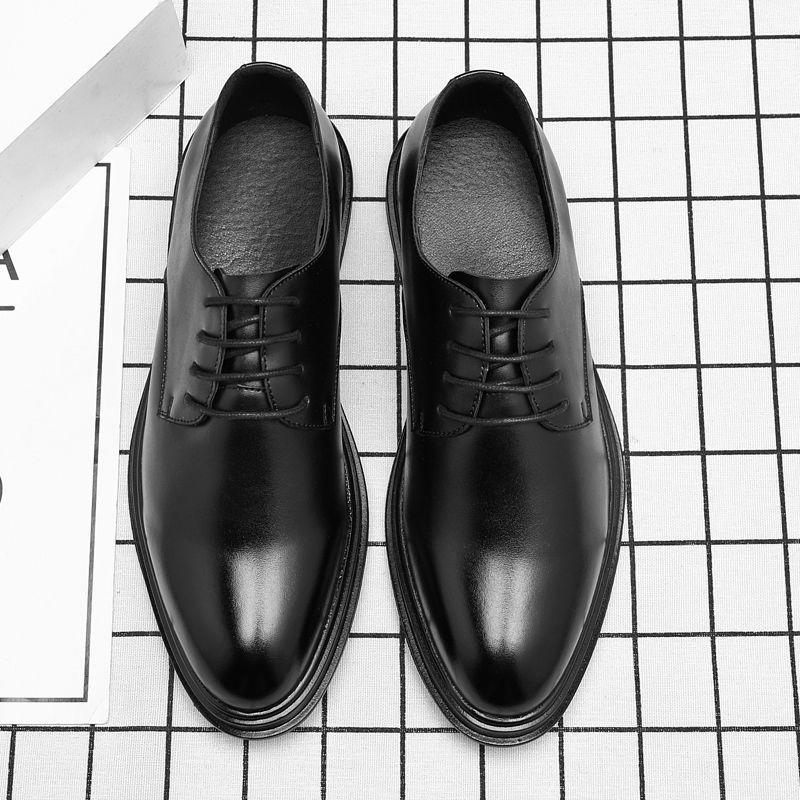 Men Business Dress Shoes Black Soft Leather Men Heighten Formal British Groom Shoes Casual Wedding Men Oxfords Suit Shoes