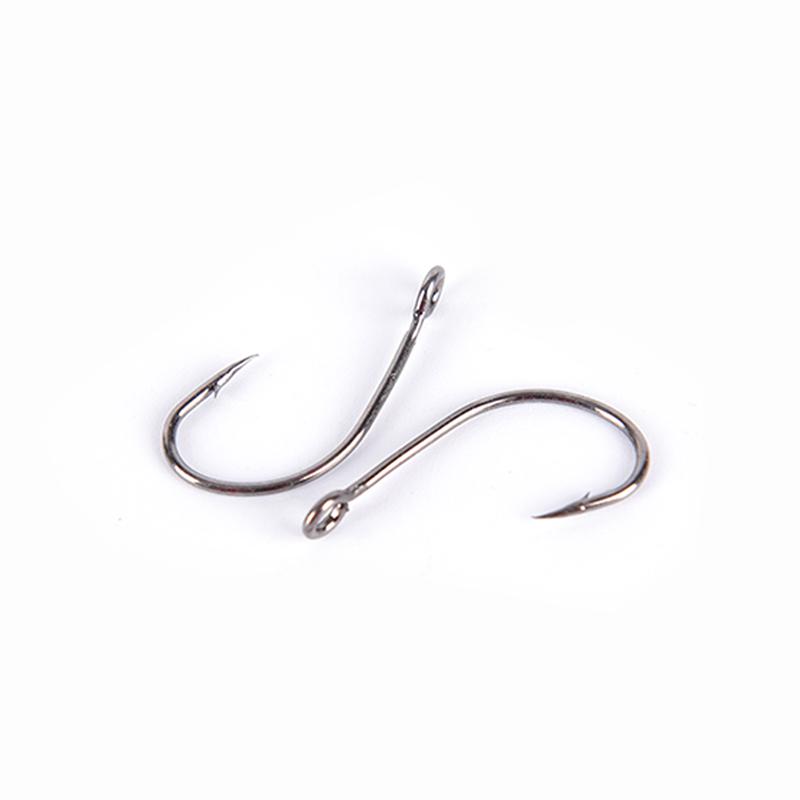 100Pcs Big Eye Single Hook Spoon Hook Size 4#,6#,8#,10#,12# For Choose bxWLDE