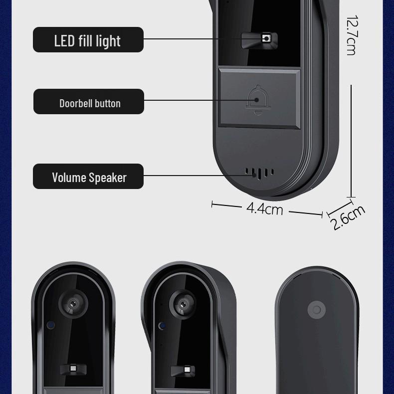 M15S Wireless Visual Doorbell: IP65 Rainproof, HD Night Vision, Wide Angle, Long-lasting Battery.