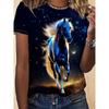 Summer Short Sleeved T-shirt Women's Casual Sports Top Cartoon 3D Printed Pattern Clothes
