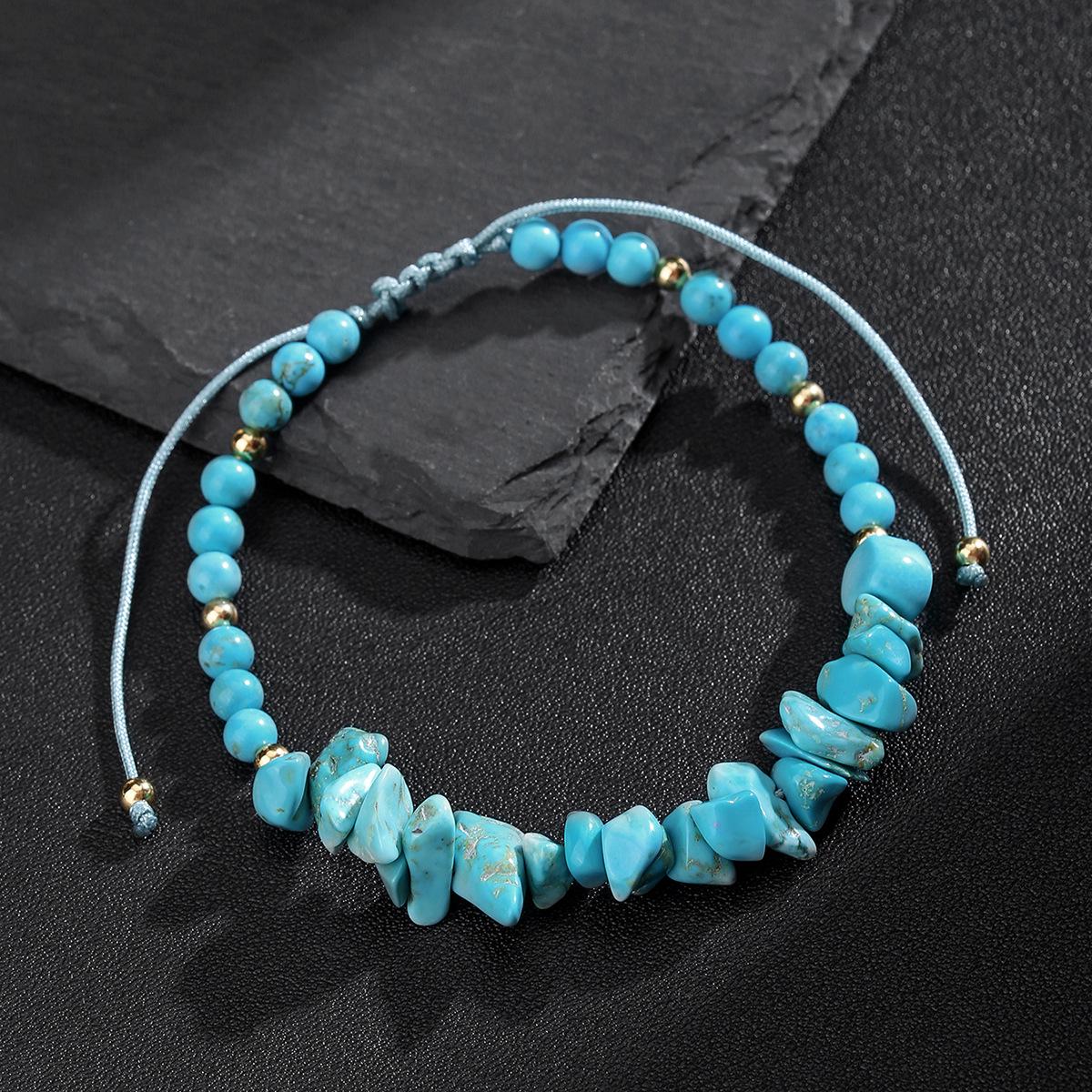 

Браслет из аметиста, голубой сосны, неправильной формы, из натурального камня