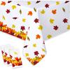 HOWAF 3 Pieces Thanksgiving Fall Leaf Tablecovers, Happy Thanksgiving Day Maple Leave Tablecloths, Autumn Themed Plastic Table Cloth for Thanksgiving