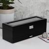 Baskiss Luxury 2-Tier Wooden Watch Case, Holds 6 Watches, and Can Also Store Accessories, Rings, Earrings, and Pens - Collection Case