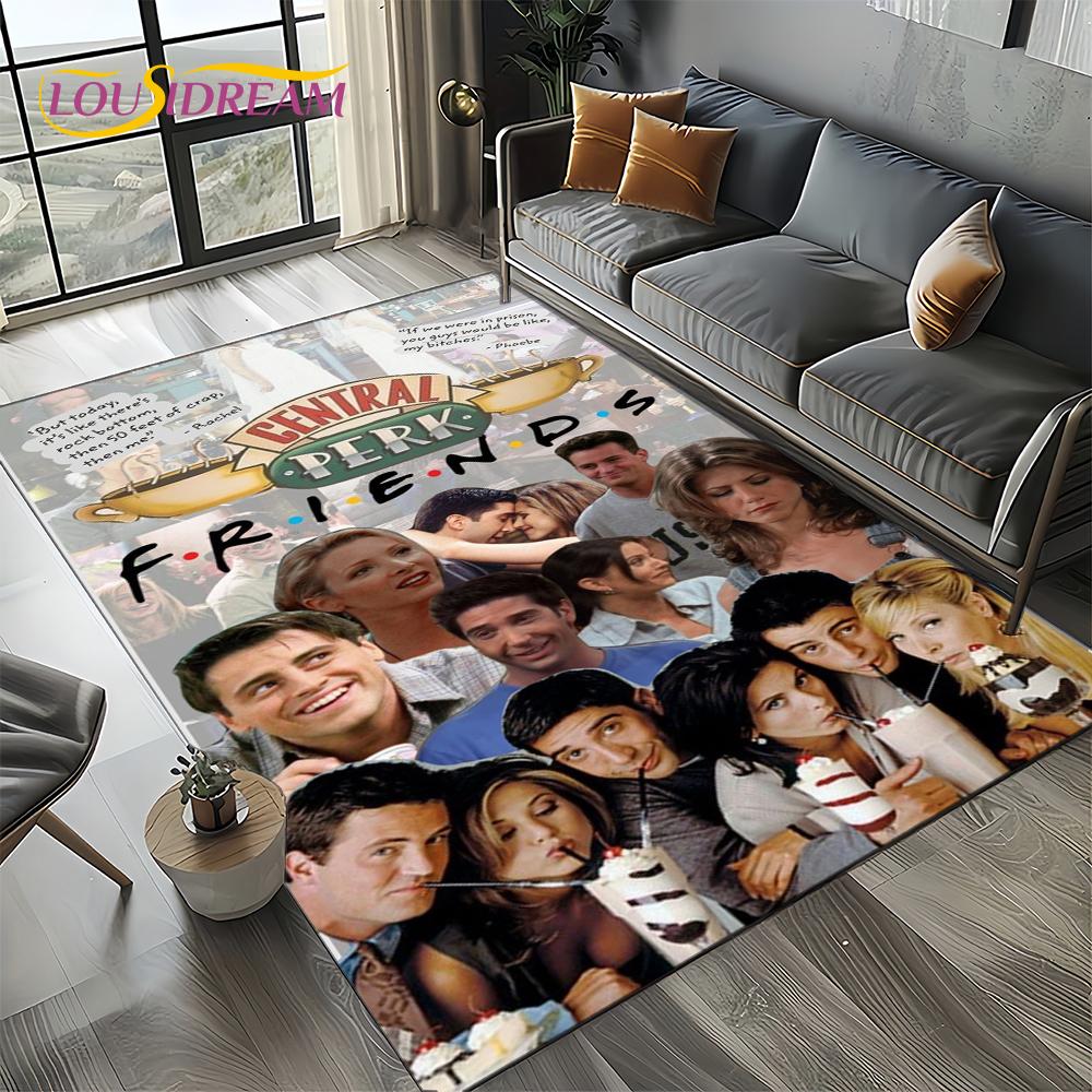 Tappeto Central Perk Friends TV Show per Soggiorno Camera da Letto Casa Decorazione Divano, Tappeto per Area Giochi Bambini Tappetino Antiscivolo Regalo