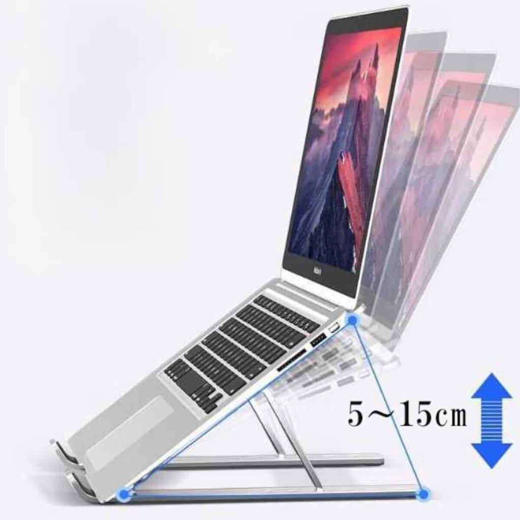 Sweeml Foldable Laptop Aluminum Adjustable Height and Ideal for Telework and Home Computer and Black Stand, Alloy, Angle, Portable, Use, Accessories,