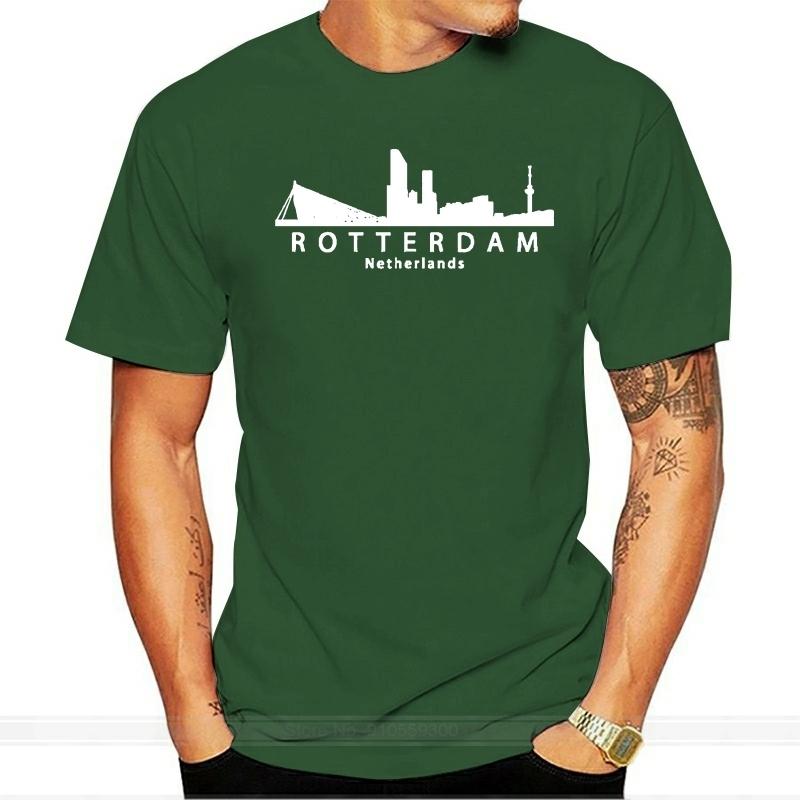 ZheXiong TEE rotterdam nederland skyline t-shirt heren Aangepast t-shirt Natuurlijk Schattig Authentiek zomer Uniek t-shirt 4XL