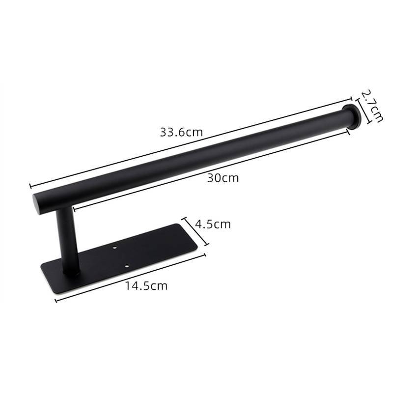 Stainless Steel Extended Kitchen Paper Roll Holder With Wallmount Design For Bathroom Decor