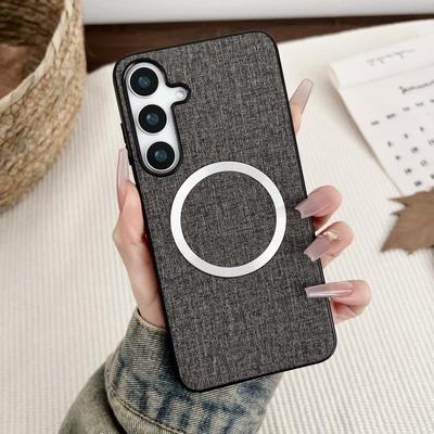 For Samsung Galaxy S25 Case Drop-Proof TPU+Cloth Back Phone Cover Compatible with MagSafe