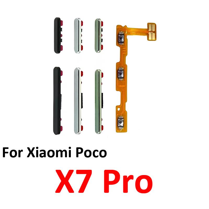 For Xiaomi Poco X7 Pro Phone Power Volume Button On Off Up Down External Side Key Internal Flex Cable Repair Parts Black Green 5