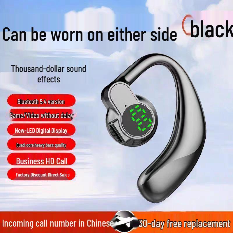 2025 Universal Wireless Bluetooth Earphones with Digital Display - Over-Ear, Long Battery Life, Left & Right Wear