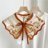Versatile Printed Fake Collar Convenient Detachable Collar Shawl with Shoulder Straps Vintage Lace Ladies False Blouse Collar