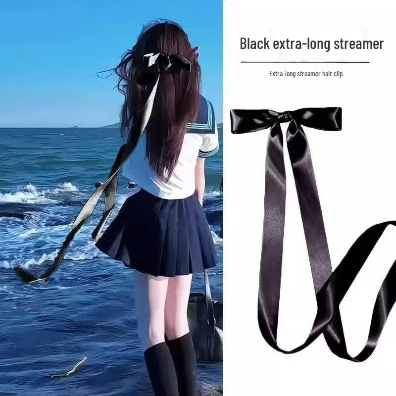 Fermaglio per Capelli con Nappa e Fiocco in Perline e Nastro Francese per Bambine – Doppia Pinza Intrecciata Stile Balletto
