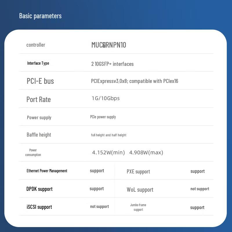 EB-LINK 10G Dual-Port SFP+ PCIe X4 Fiber Network Card