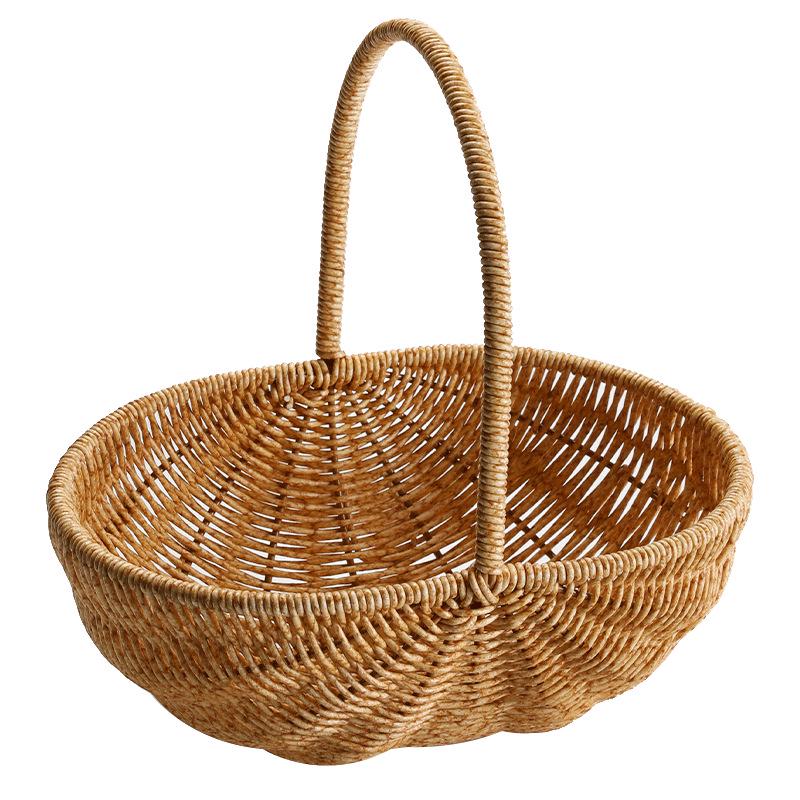 Rattan-Style Watermelon Basket for Shopping, Vegetables, Fruits, and Picnics