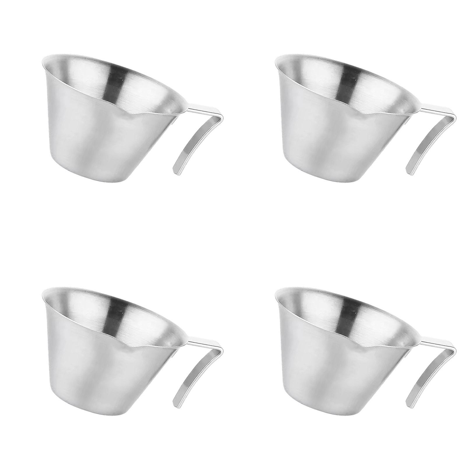 

4Pcs Espresso Measuring Cup with Handle Stainless Steel Espresso Coffee Extraction Cup 100ml Practical Ounce Cup 1