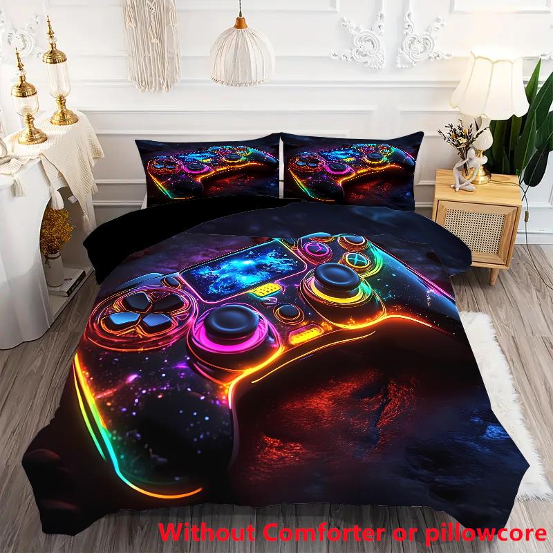 Colorful Gamepad 3D Print Quilt Cover Set Fashion Cool Fragment Game Console Bedding Set Polyester Soft Comfortable Duvet Cover
