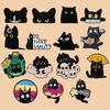 Versatile Cat Decoration Pin Black Themed Brooch, Anti-Rust Lightweight Lapel Pin, Cartoon Badge Accessories for Clothing Bag Party Jewelry