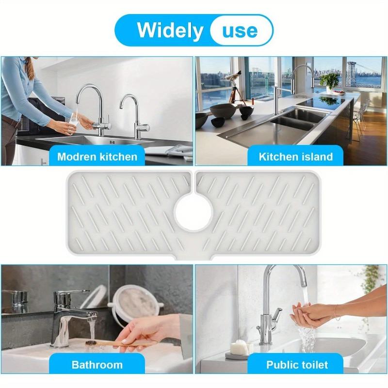 Silicone Faucet Mat Kitchen Sink Tray Soap Dispenser Sponge Drain Pad Sink SplashDrying Mat Countertop Storage Tray SoapTray