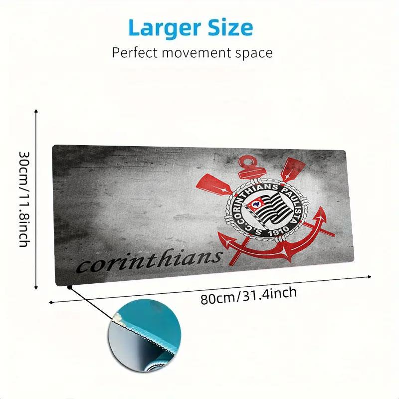 Sport Club Corinthians Paulista Mouse Pad, Large Gaming Desk Mat, Non-slip XXL Mousepad for Laptop & Tablet, Mini PC Playmat with Stitched Edges