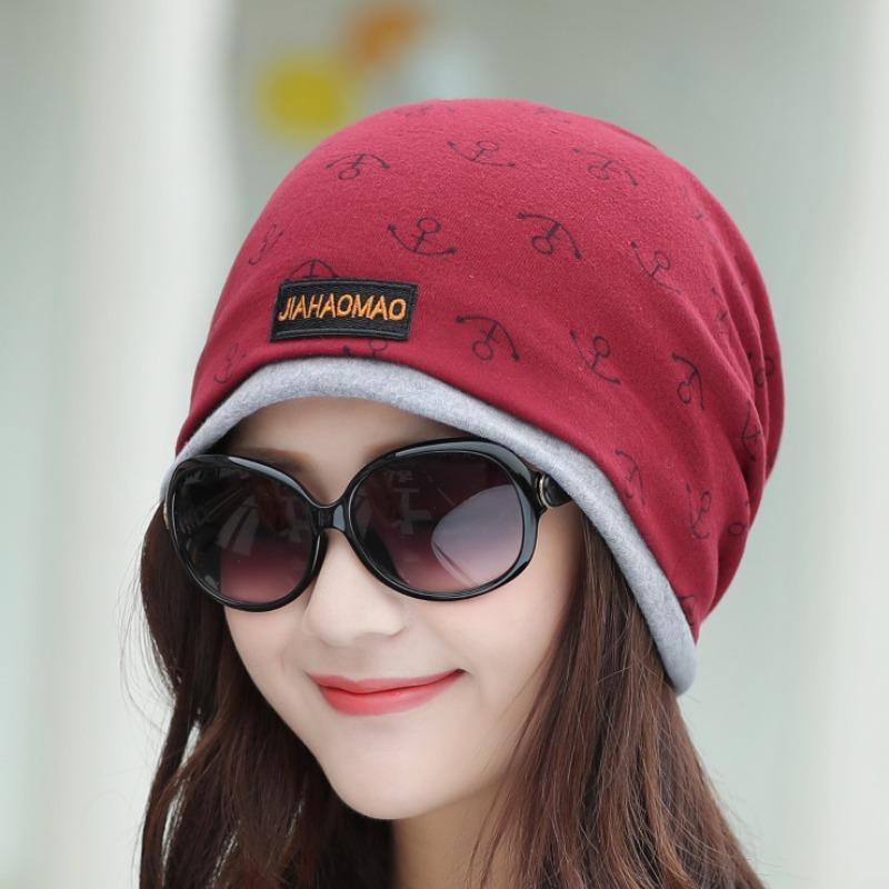 Fashionable Printed Crochet Hat Autumn Winter Warmth Comfort Women's Headscarf Postpartum Hat