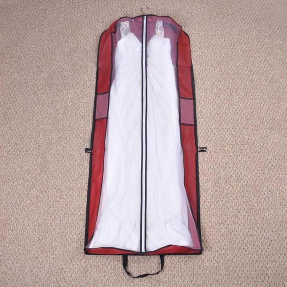 Длинное платье Пылезащитный чехол Складные сумки для хранения одежды Чехол для свадебного платья Дорожная сумка темно-красного