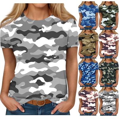 Short Sleeve Shirts For Women Cute Tops Print Tees Blouses Casual Plus Size Basic Tops Pullover