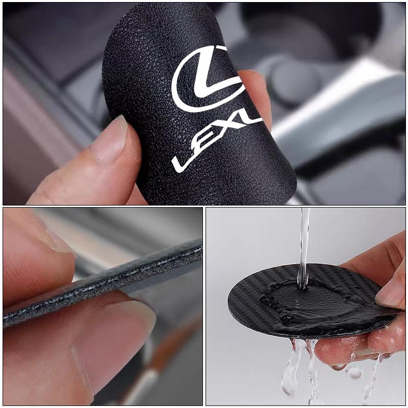 CKU5 2Pcs Car Accessories Water Coaster Console Mug Drink Anti-Slip Mat For Lexus CT200h ES250 ES300h IS250 IS200 GS300 GS460 GX470